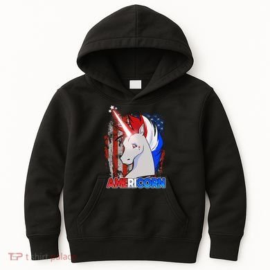 Americorn Unicorn Flag Kids Hoodie