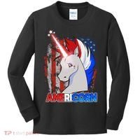 Americorn Unicorn Flag Kids Long Sleeve Shirt thumb 0