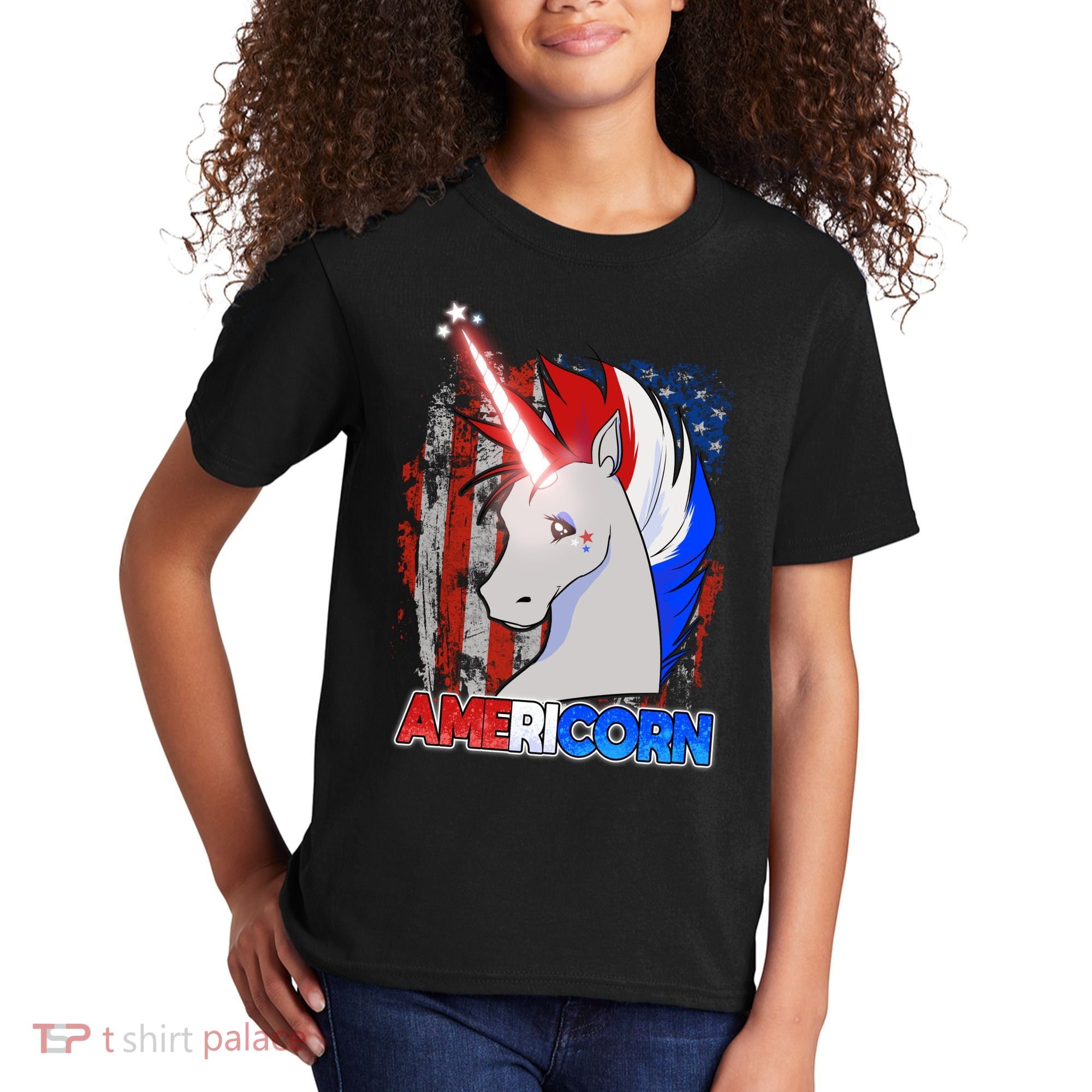 Americorn Unicorn Flag Kids T-Shirt