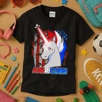 Americorn Unicorn Flag Kids T-Shirt thumb 3