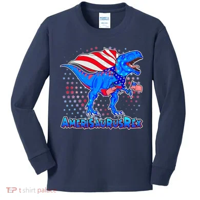 Amerisaurus Rex Kids Long Sleeve Shirt