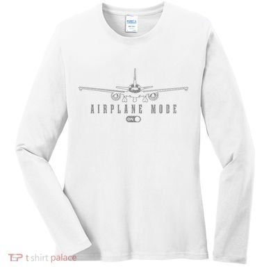 Airplane Mode Funny Pilot Aviation Women's Long Sleeve Shirt