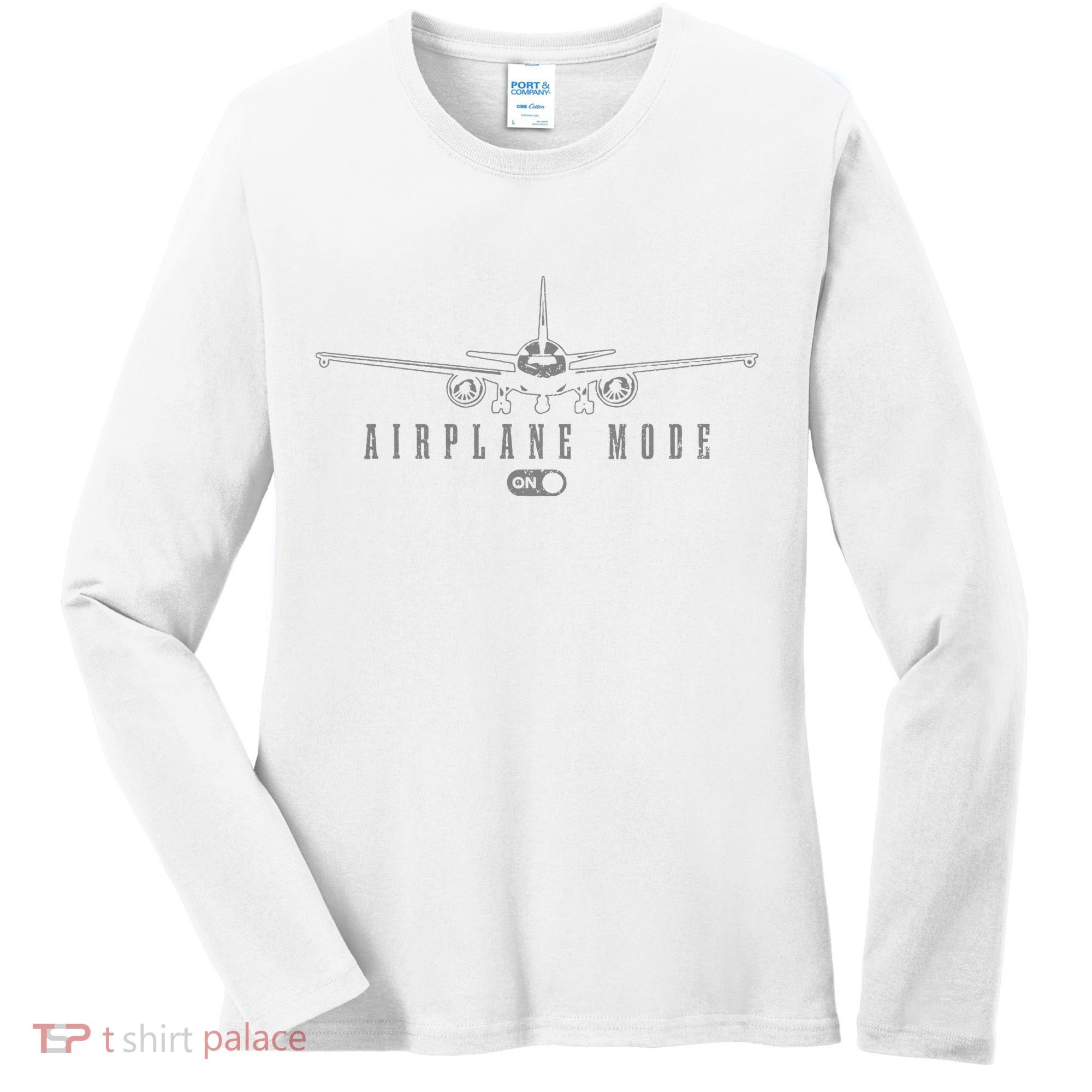 Airplane Mode Funny Pilot Aviation Women's Long Sleeve Shirt