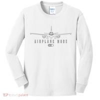 Airplane Mode Funny Pilot Aviation Kids Long Sleeve Shirt thumb 0