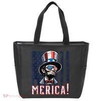 Abe Merica Flag Patriotic Abraham Lincoln 4th Of July Tank Top Tote Bag thumb 0