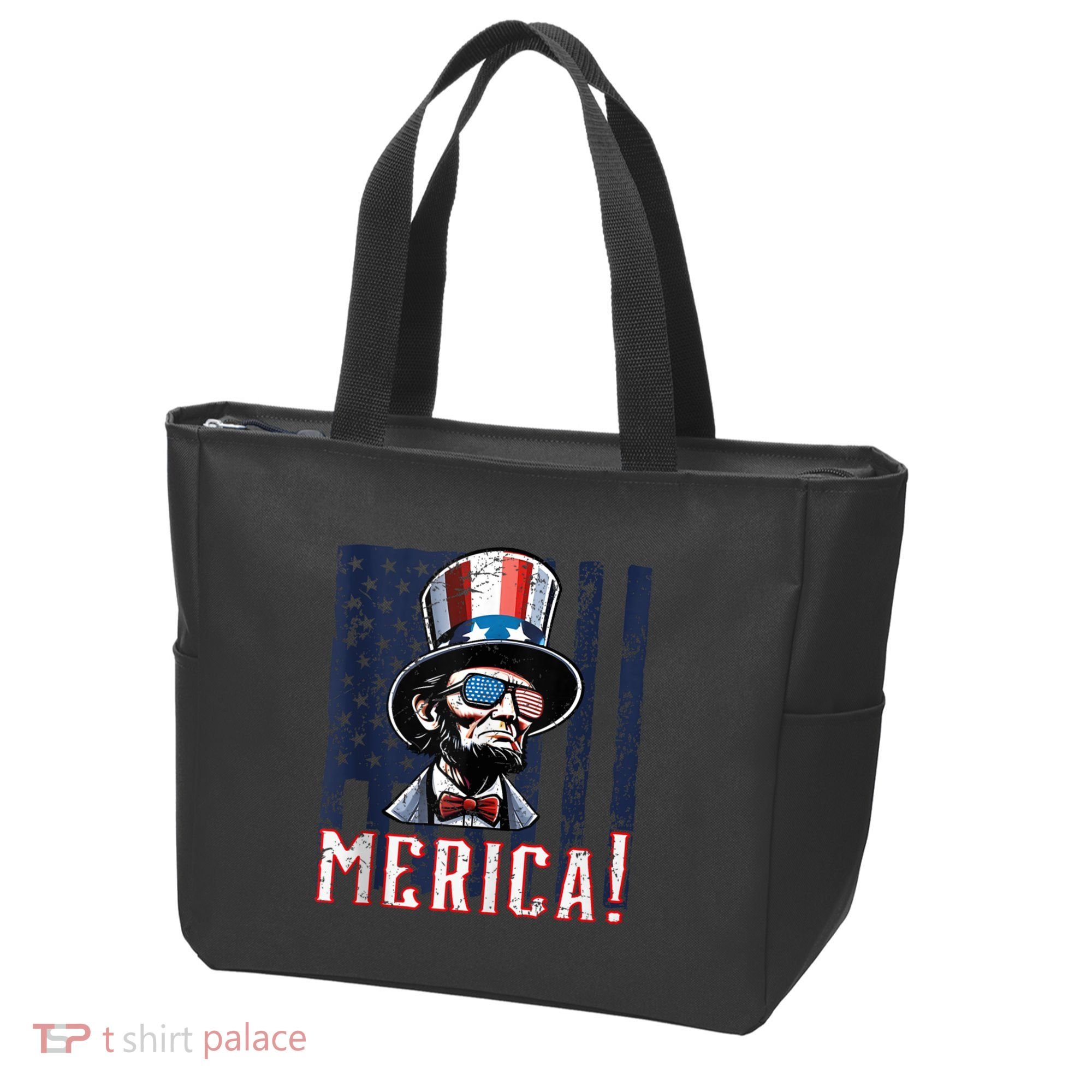 Abe Merica Flag Patriotic Abraham Lincoln 4th Of July Tank Top Tote Bag