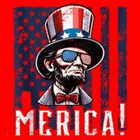 Abe Merica Flag Patriotic Abraham Lincoln 4th Of July Tank Top Santa Hat thumb 1