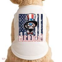 Abe Merica Flag Patriotic Abraham Lincoln 4th Of July Tank Top Doggie Tank thumb 0