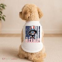Abe Merica Flag Patriotic Abraham Lincoln 4th Of July Tank Top Doggie Tank thumb 2