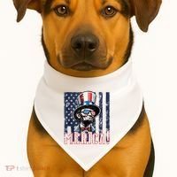 Abe Merica Flag Patriotic Abraham Lincoln 4th Of July Tank Top USA-Made Doggie Bandana thumb 1