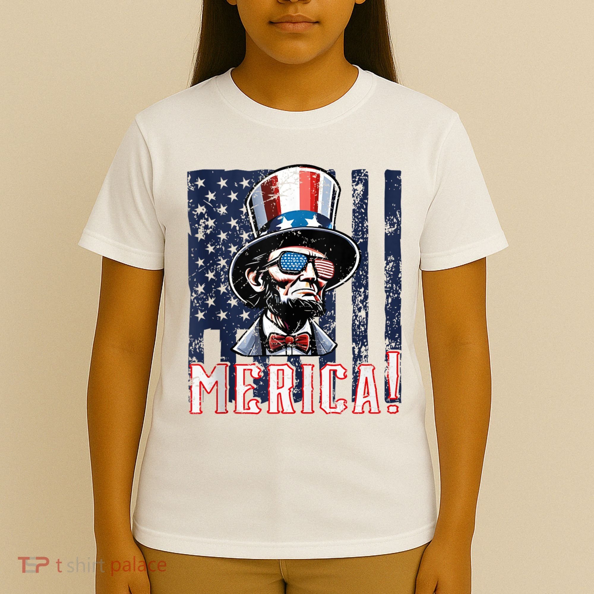 Abe Merica Flag Patriotic Abraham Lincoln 4th Of July Tank Top T-Shirt