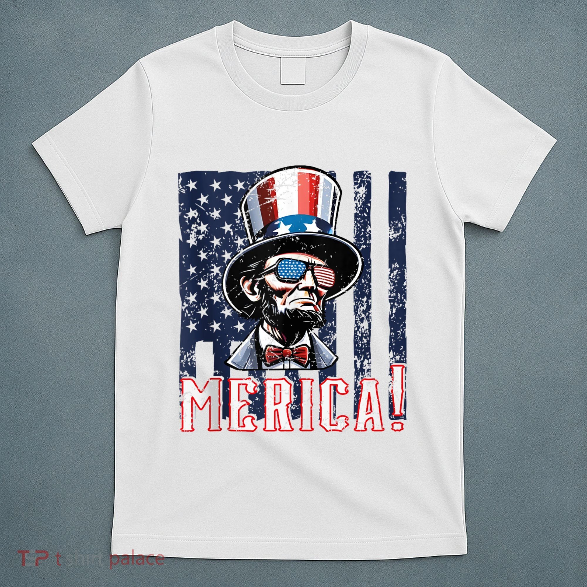 Abe Merica Flag Patriotic Abraham Lincoln 4th Of July Tank Top T-Shirt