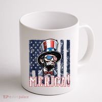 Abe Merica Flag Patriotic Abraham Lincoln 4th Of July Tank Top Coffee Mug thumb 1