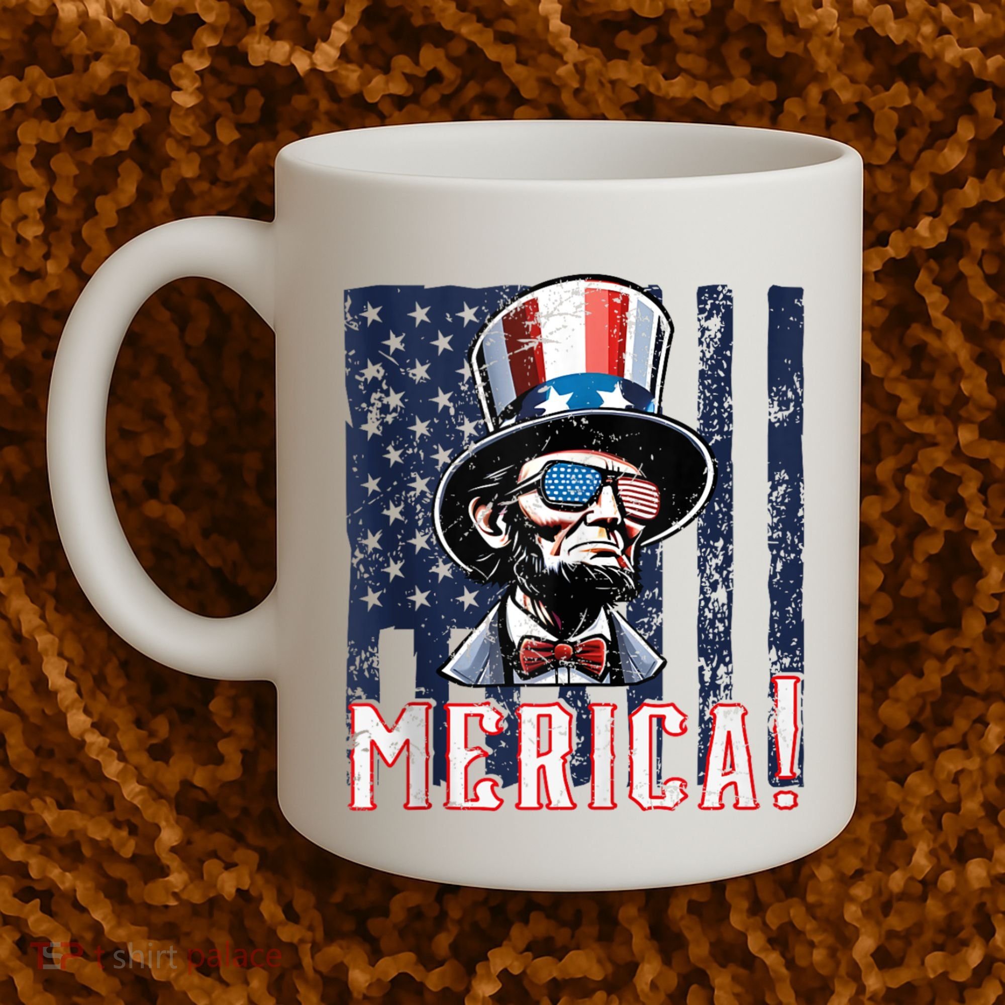 Abe Merica Flag Patriotic Abraham Lincoln 4th Of July Tank Top Coffee Mug