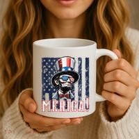 Abe Merica Flag Patriotic Abraham Lincoln 4th Of July Tank Top Coffee Mug thumb 3