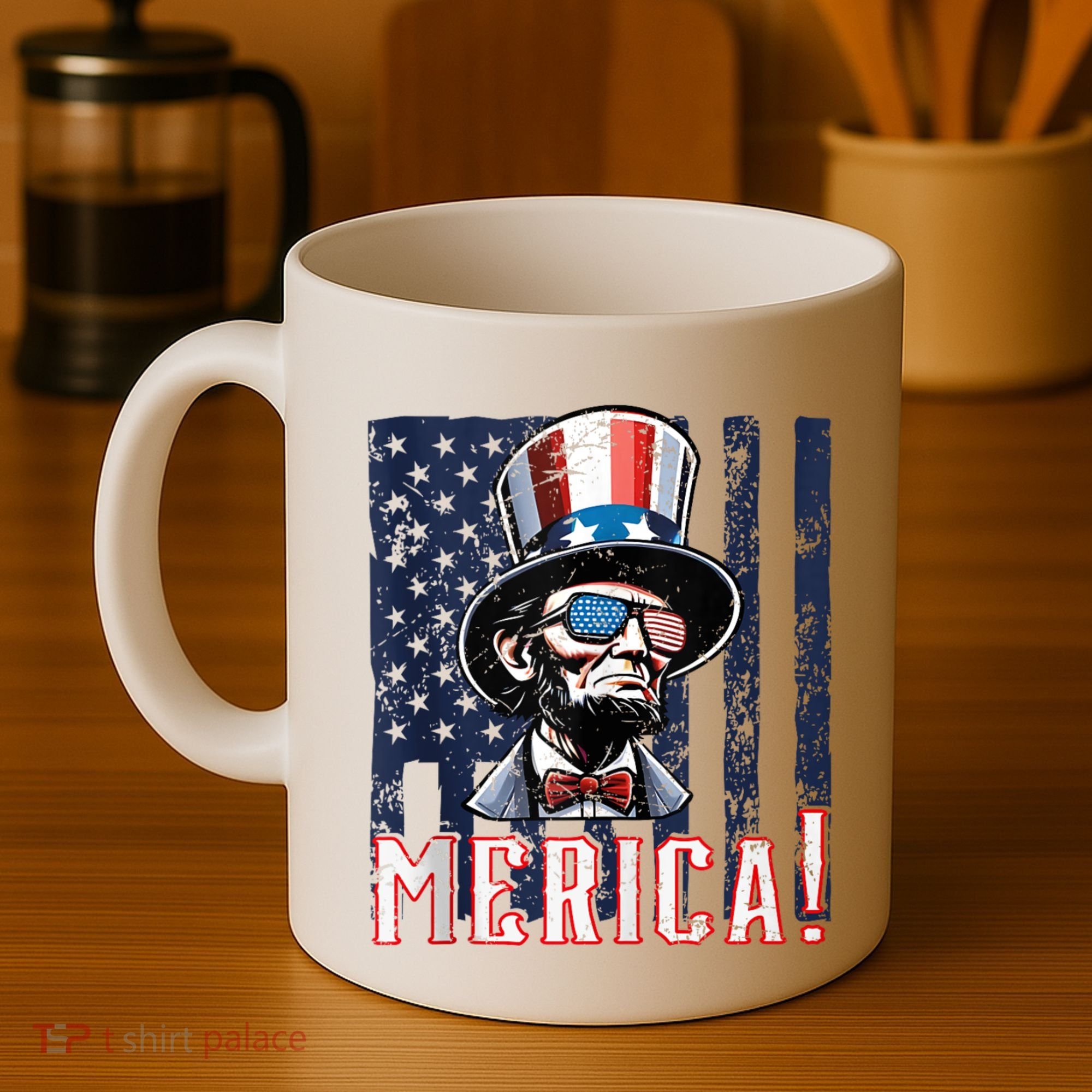 Abe Merica Flag Patriotic Abraham Lincoln 4th Of July Tank Top Coffee Mug