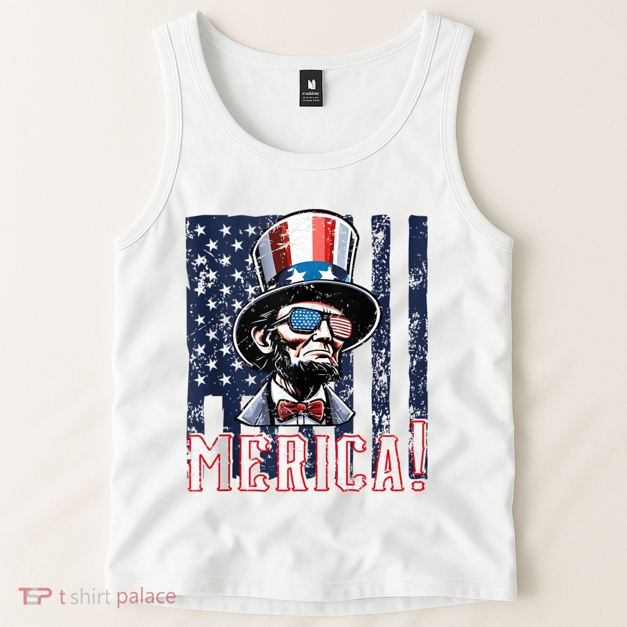 Abe Merica Flag Patriotic Abraham Lincoln 4th Of July Tank Top Tank Top