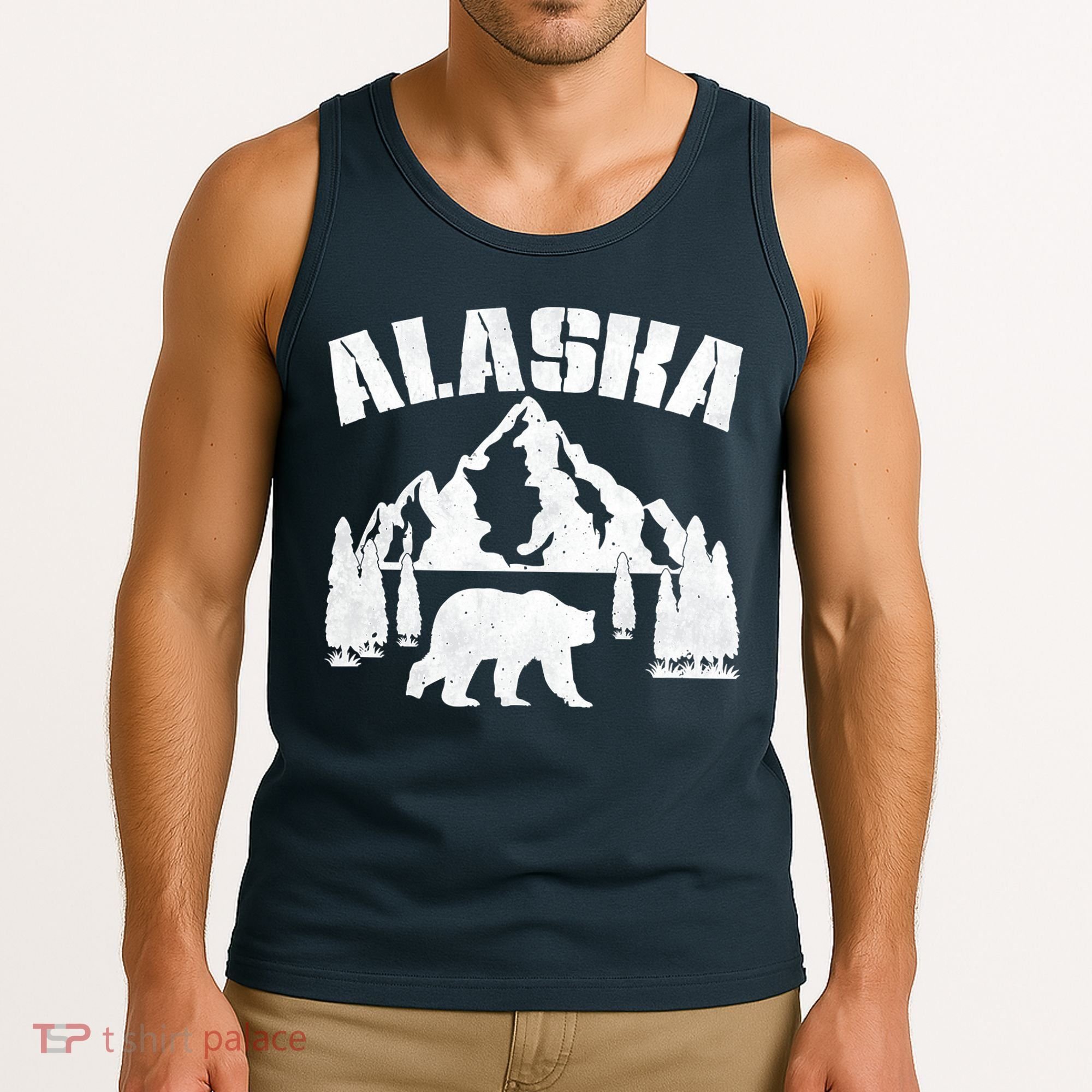 Alaska Mountains Forest Hunting Usa Tank Top