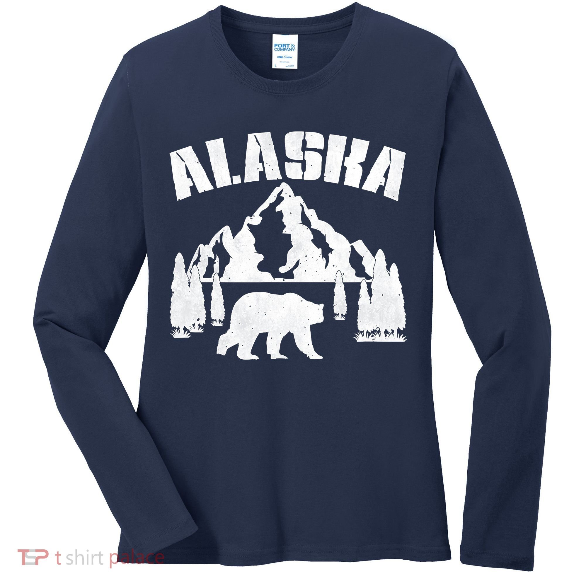 Alaska Mountains Forest Hunting Usa Women's Long Sleeve Shirt