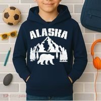Alaska Mountains Forest Hunting Usa Kids Hoodie thumb 2
