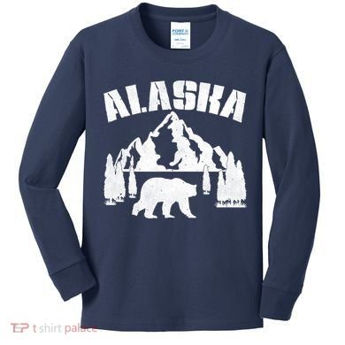 Alaska Mountains Forest Hunting Usa Kids Long Sleeve Shirt