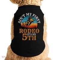 AinT My First Rodeo Bull Riding 5th Birthday Doggie Tank thumb 0