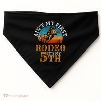 AinT My First Rodeo Bull Riding 5th Birthday USA-Made Doggie Bandana thumb 0