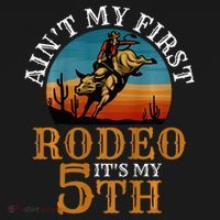 AinT My First Rodeo Bull Riding 5th Birthday USA-Made Doggie Bandana thumb 2