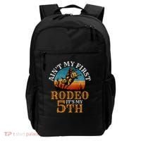 AinT My First Rodeo Bull Riding 5th Birthday Backpack thumb 0