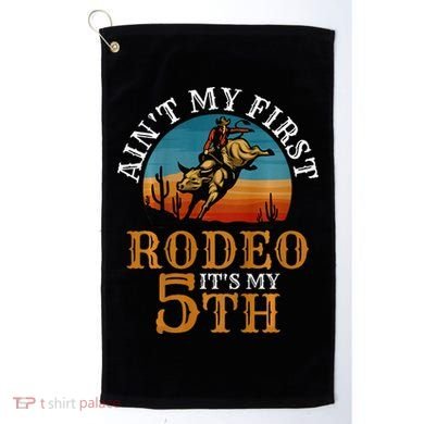 AinT My First Rodeo Bull Riding 5th Birthday Golf Towel