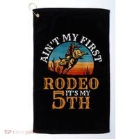 AinT My First Rodeo Bull Riding 5th Birthday Golf Towel thumb 0