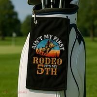 AinT My First Rodeo Bull Riding 5th Birthday Golf Towel thumb 2