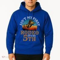 AinT My First Rodeo Bull Riding 5th Birthday Hoodie thumb 2