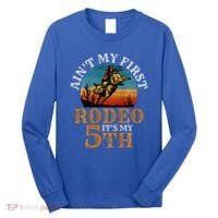 AinT My First Rodeo Bull Riding 5th Birthday Long Sleeve Shirt thumb 0