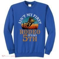AinT My First Rodeo Bull Riding 5th Birthday Sweatshirt thumb 0