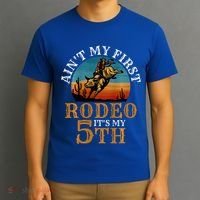 AinT My First Rodeo Bull Riding 5th Birthday T-Shirt thumb 3
