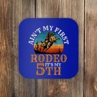 AinT My First Rodeo Bull Riding 5th Birthday Coaster thumb 0