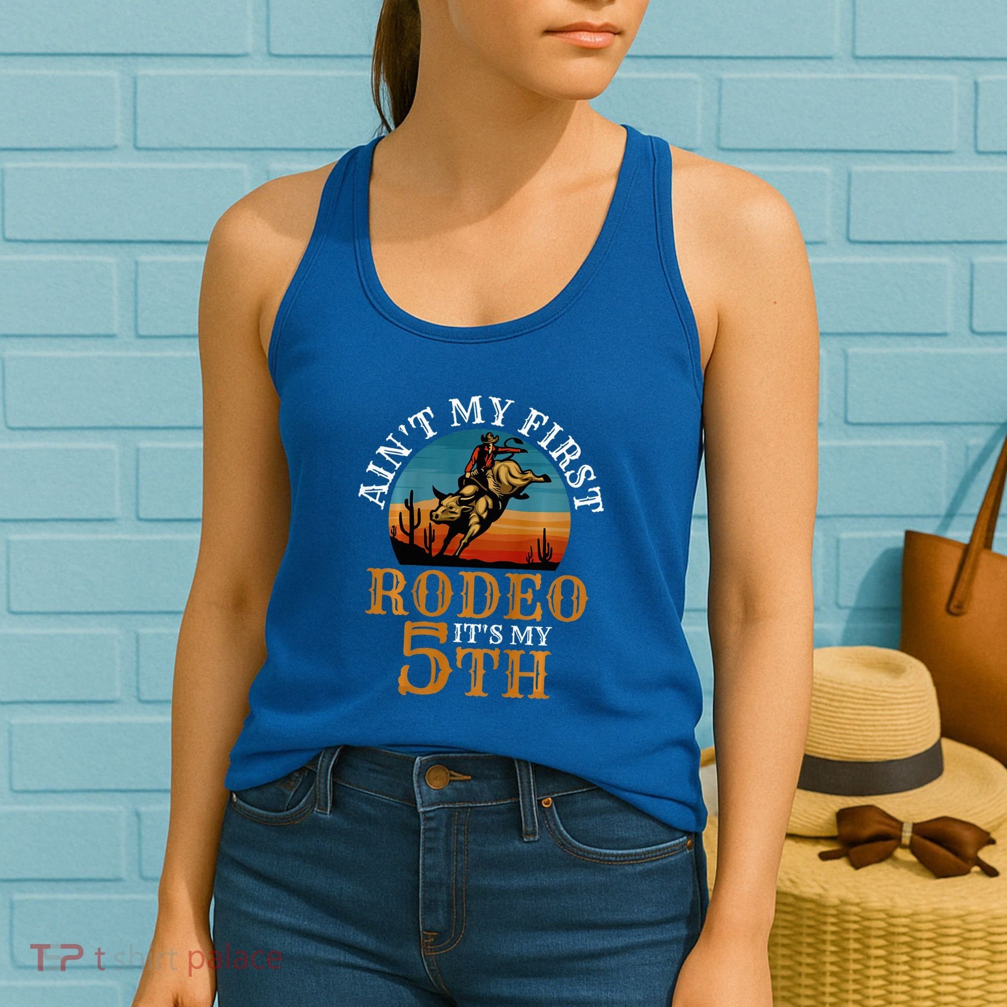 AinT My First Rodeo Bull Riding 5th Birthday Women's Tank Top