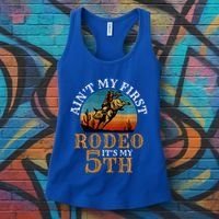 AinT My First Rodeo Bull Riding 5th Birthday Women's Tank Top thumb 3