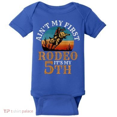 AinT My First Rodeo Bull Riding 5th Birthday Baby Bodysuit