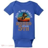 AinT My First Rodeo Bull Riding 5th Birthday Baby Bodysuit thumb 0