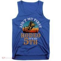 AinT My First Rodeo Bull Riding 5th Birthday Tank Top thumb 0