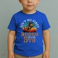 AinT My First Rodeo Bull Riding 5th Birthday Toddler T-Shirt thumb 2
