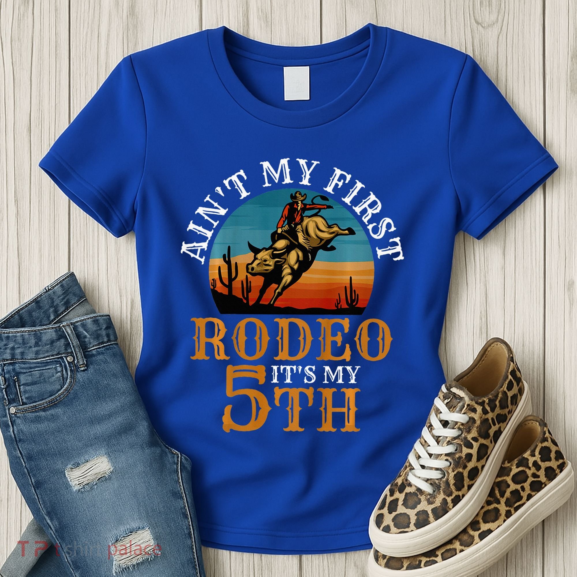 AinT My First Rodeo Bull Riding 5th Birthday Women's T-Shirt