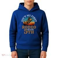 AinT My First Rodeo Bull Riding 5th Birthday Kids Hoodie thumb 4