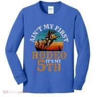 AinT My First Rodeo Bull Riding 5th Birthday Kids Long Sleeve Shirt thumb 0