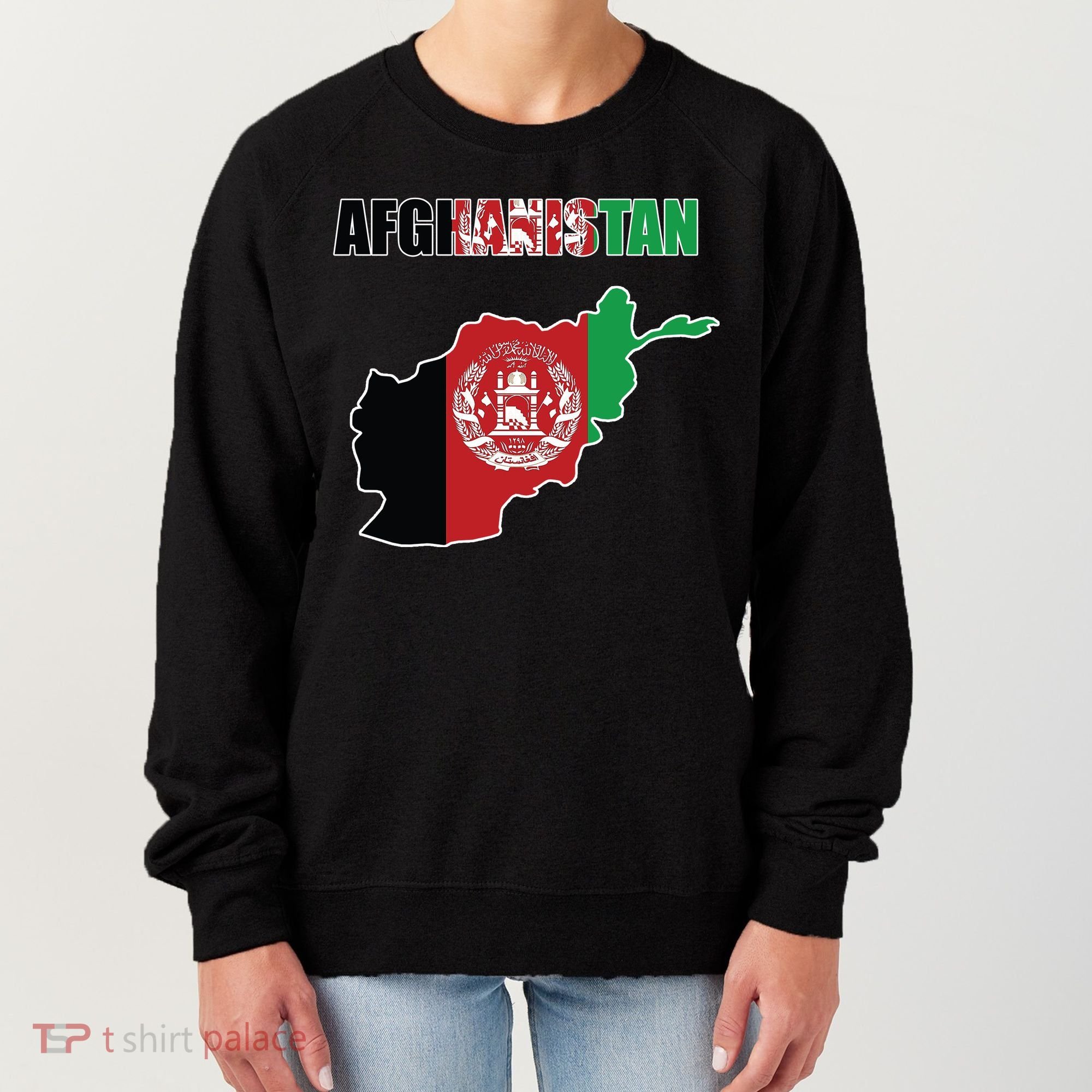 Afghanistan Map Flag Emblem Women's Sweatshirt