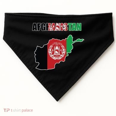 Afghanistan Map Flag Emblem USA-Made Doggie Bandana