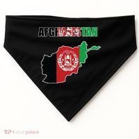 Afghanistan Map Flag Emblem USA-Made Doggie Bandana thumb 0