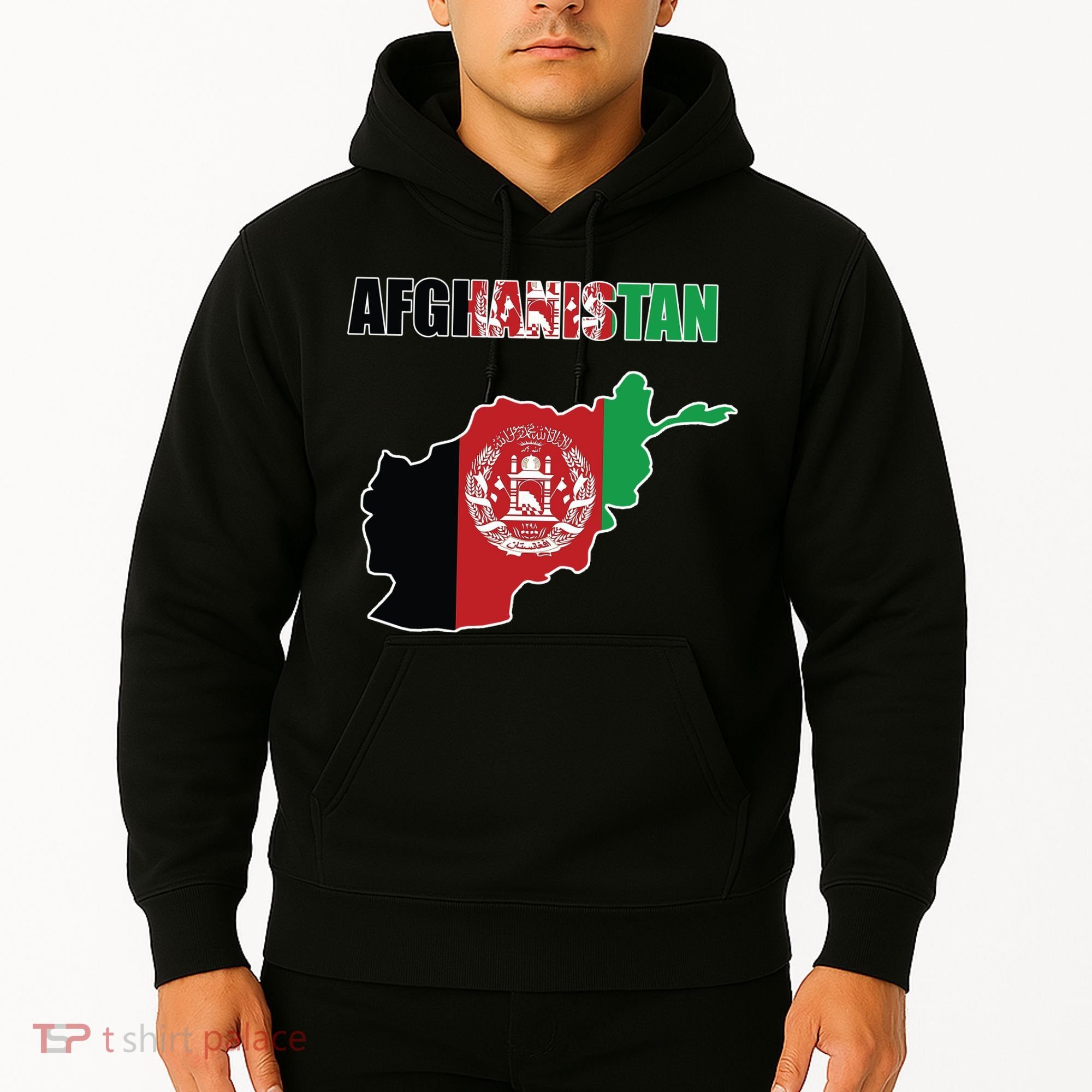 Afghanistan Map Flag Emblem Hoodie